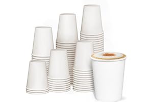 GUSTO [8 oz - 100 Count] Disposable White Paper Cups, Hot Coffee Cups - Eco-Friendly Hot Cups - Formerly Comfy Package