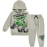 Monster Jam Boys' Fleece 2-Piece Hoodie and Pants Set Toddler to Big Kid