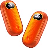 Electric Hand Warmers Rechargeable with Flashlight, LED Display, 17Hrs Warmth, Dual-Side 4 Levels Fast Heating Portable Pocket Heater for Hunting, Camping, Golf, Outdoor, Gifts for Women/Men