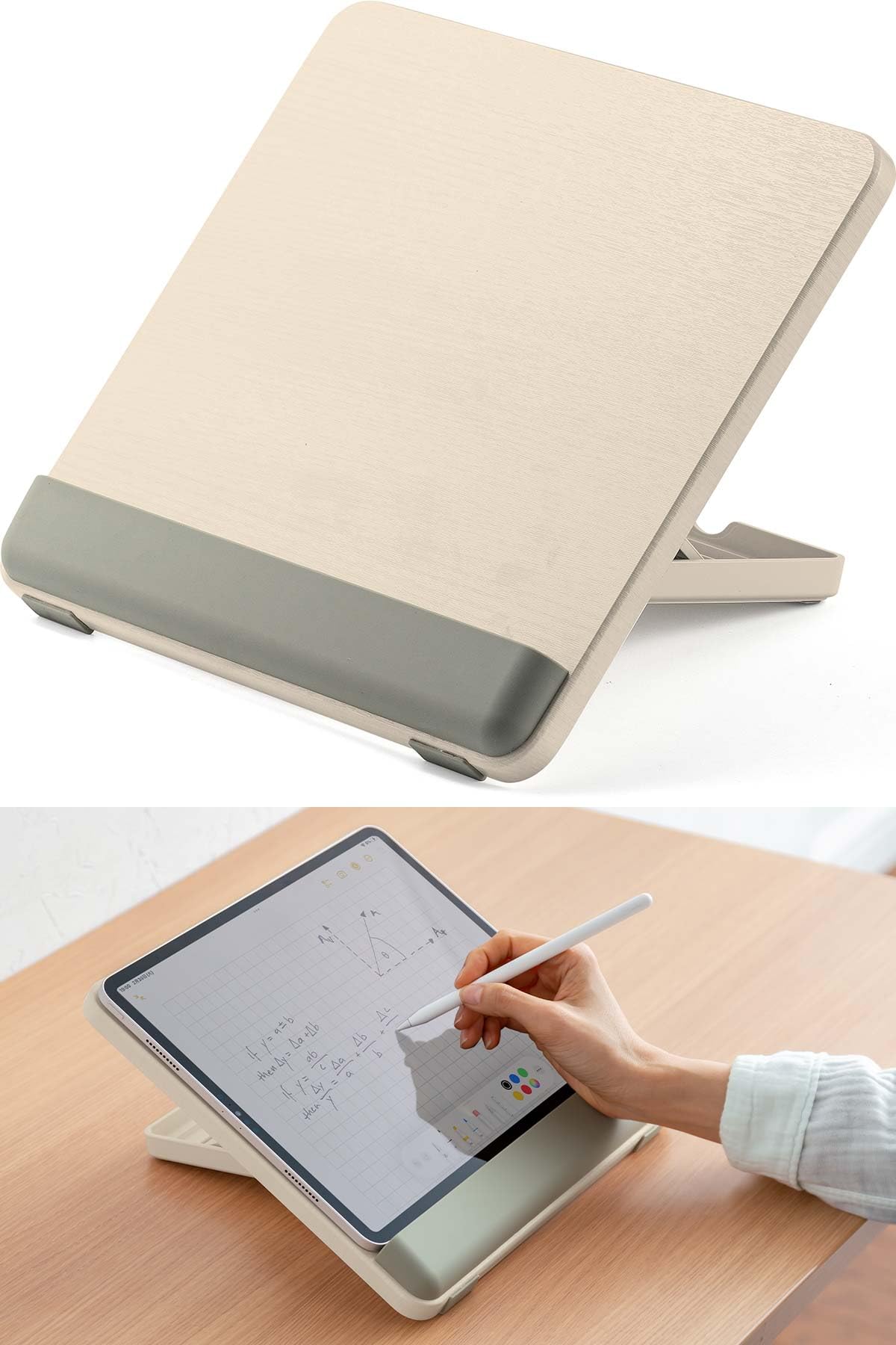 サンワダイレクト 傾斜台 勉強 卓上 6段階角度調整 幅29×奥行22cm タブレット/ノートPC対応 リビング学習 書見台 学習台 200-STN079 の商品画像