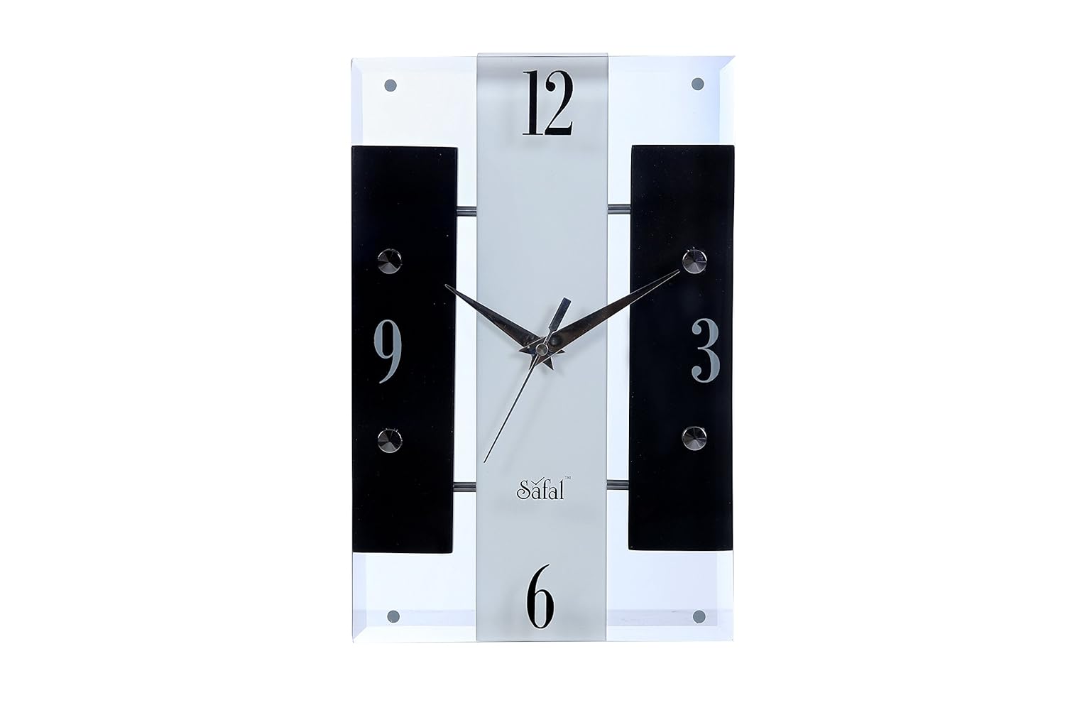 Buy Safal Vertical Black and White Beauty Wooden Wall Clock Online at