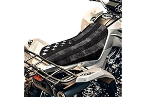Qpednta Black American Flag ATV Seat Cover Waterproof Non-Slip 4-Wheeler Seat Covers Universal ATV Accessories Compatible with Polaris Sportsman Polaris Scrambler Honda Rancher