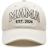 Kaumwipy Mama EST 2026 Hat, Mother's Day Birthday Gifts for New Mom, Adjustable Embroidered Mama Baseball Cap for Women