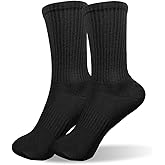 Byleverdo Ribbed Knit Athletic Socks for Women Men Cotton Breathable Running Crew Sock Casual Comfort for Sports