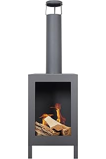 Outdoor Garden Chimney Fireplace Fire Pit Chiminea Heater Two