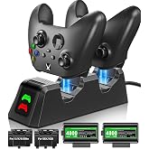 Rechargeable-Battery-Pack-for-Xbox-Controller, 2x4800mWh Batteries Pack with Charging Station for Xbox One/Xbox Series X|S Xbox One S/Xbox One X/Xbox One Elite Controller Charger Dock Accessories