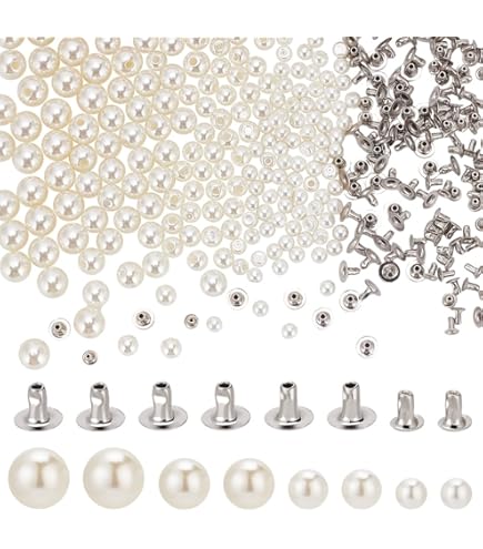 100 Sets Rivets Creux – Œillets Pour Perles – Métal Brun – Attaches