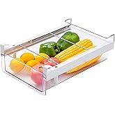 vacane Refrigerator Organizer Drawer,Plastic Fridge Drawer With Handle Pull Out Fridge Bins Organizer, Extra-Long Stretch 19.5",Cheese, Deli Meat, Drinks, Fruit, Vegetable