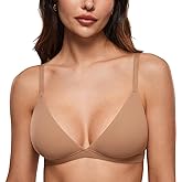 INLYRIC Women's Inbarely Triangle Bralette Plunge Unlined Seamless Bra No Underwire Sexy Comfortable Everyday