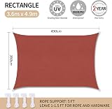 RICHIE Sun Shade Sail 3.6m x 4.9m Rectangle Waterproof UV Block view 2