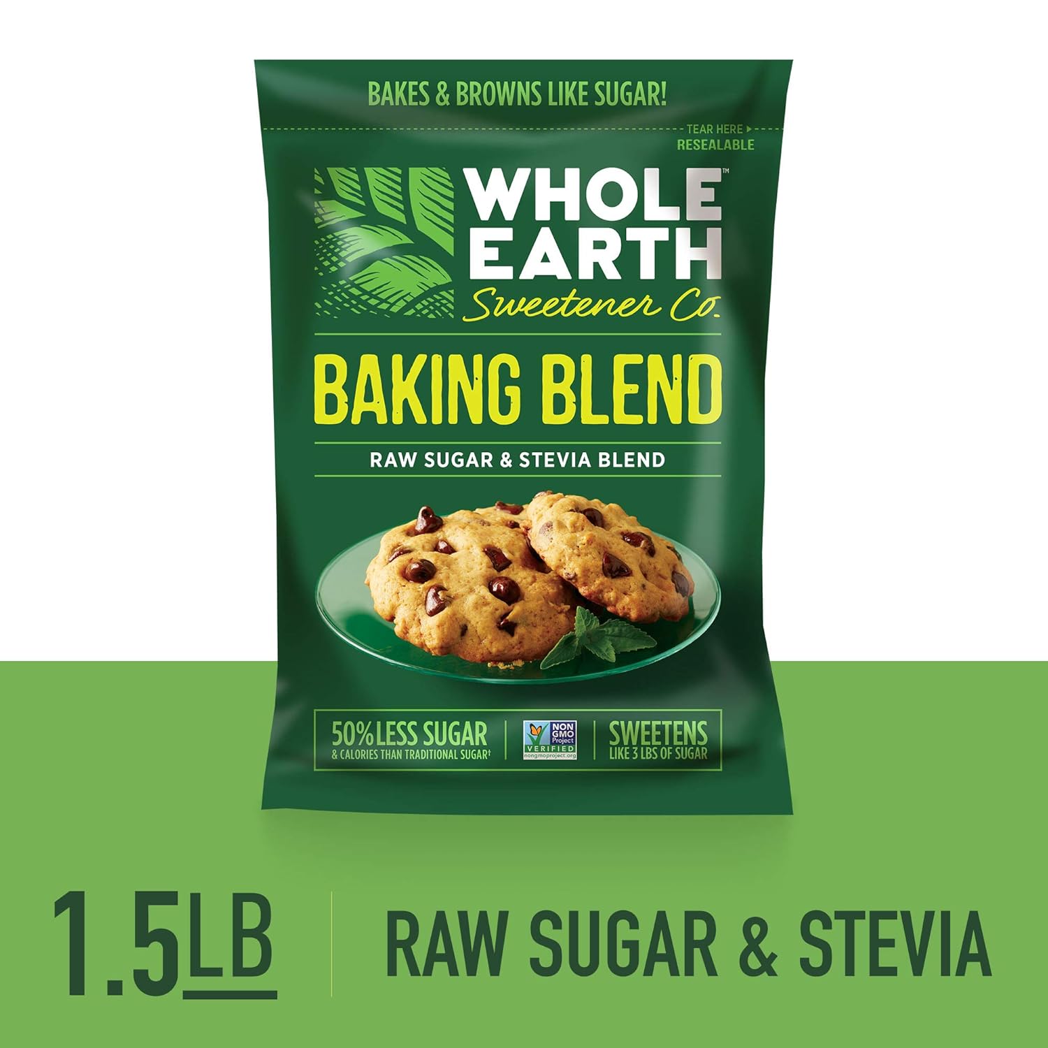 WHOLE EARTH SWEETENER Baking Blend, Granular Raw Sugar and Organic Stevia... | eBay