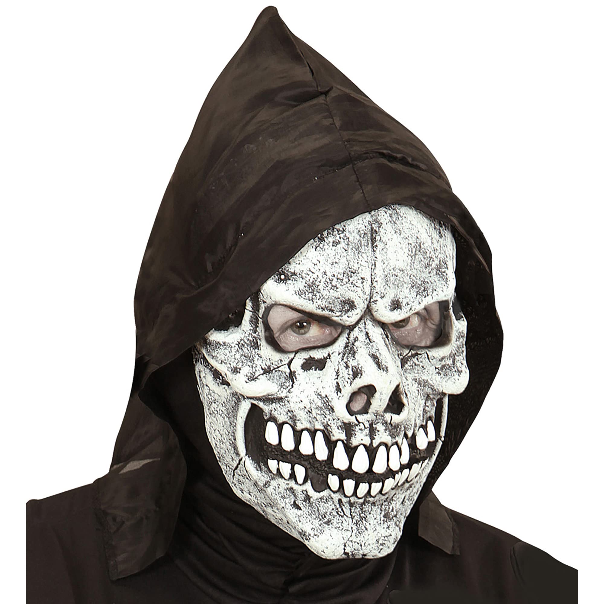 Widmann Skull Mask with Hood Fancy Dress Halloween Party Accessory