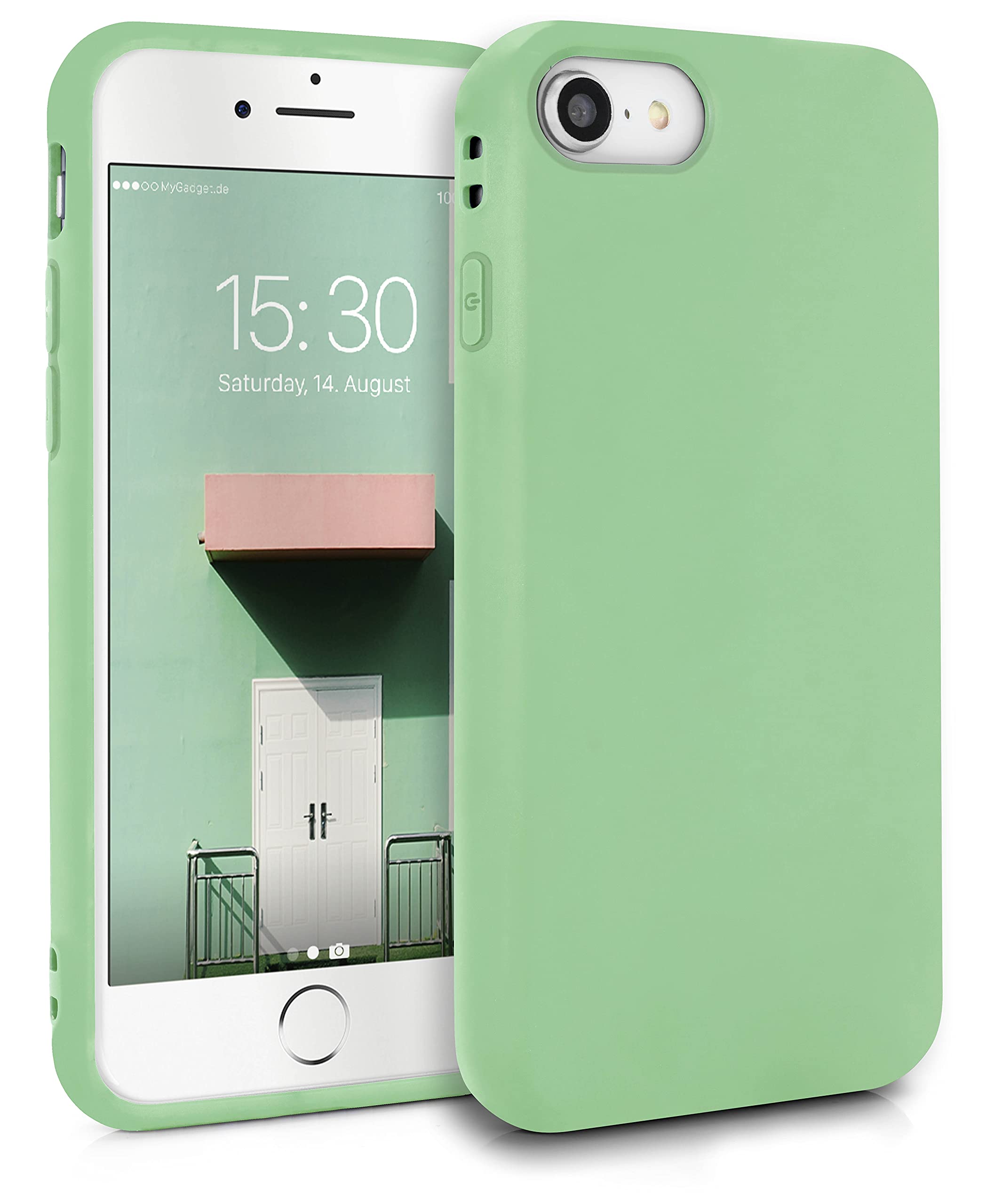 MyGadget TPU Case for iPhone 7 | 8 | SE 2020 | 2022 - [ Camera Protection & Anti Fingerprint ] - Silicone Cover with Soft Touch & Anti Scratch Shell - Matte Mint Green