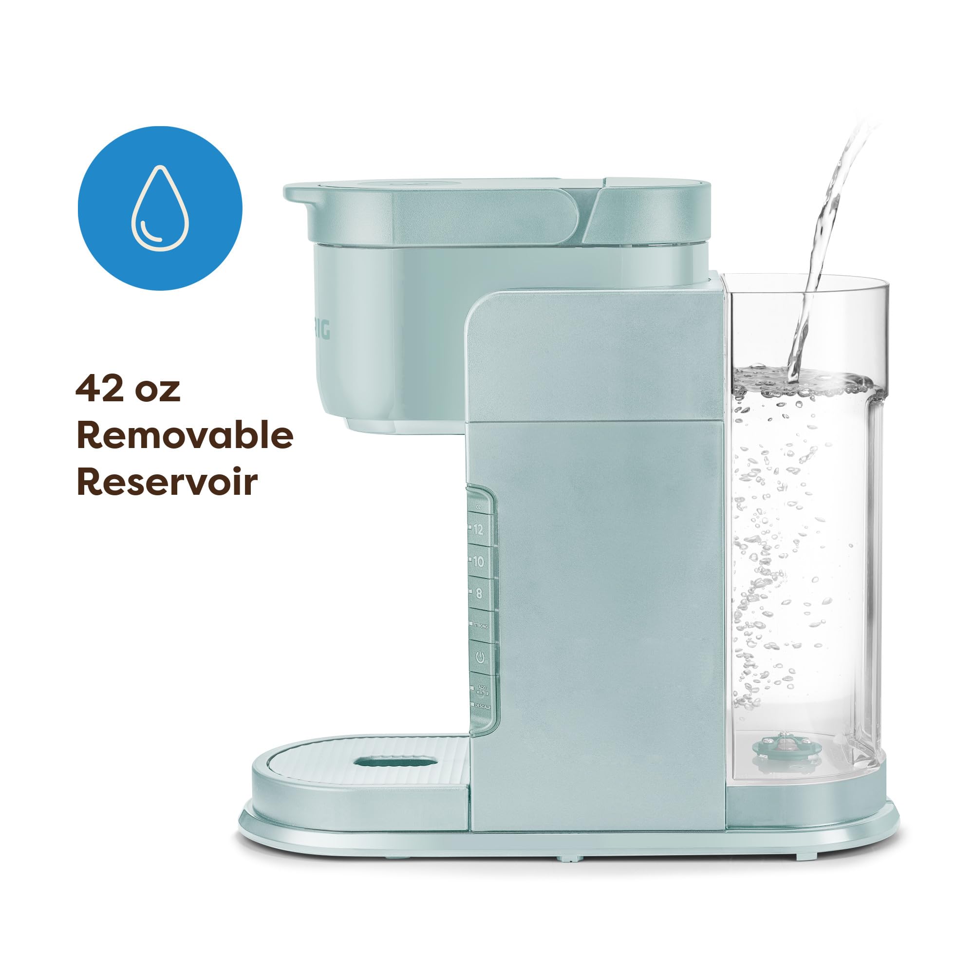 Keurig K-Express Cafetera de cápsulas K-Cup de una sola porción, 3 tamaños de preparación, función de botón fuerte, depósito extraíble de 42 oz, menta