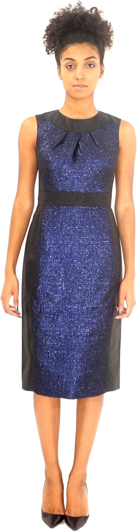 Pamella, Pamella Roland Women's Sleeveless Short Lurex Jacquard Combo Dress