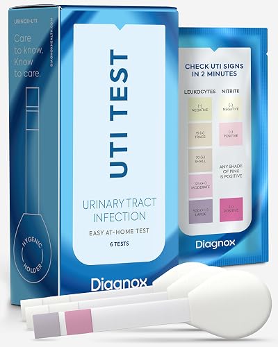 DIAGNOX HEALTH UTI Test Strips 6 Bigger Pad Leukocyte Nitrite Home