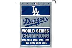 WINCRAFT Dodgers 9 Time World Champions Series Double Sided Garden Flag