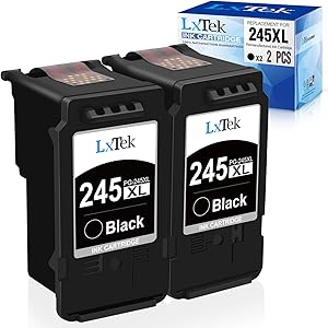 LxTek Remanufactured Ink Cartridge Replacement for Canon PG-245 PG-245XL 245XL 245 XL PG-243 to use with Pixma MX492 TR4520 TS3120 MG2420 MG2522 MX490 MG2920 MG2922 MG2520 IP2820 (2 Black-High Yield)