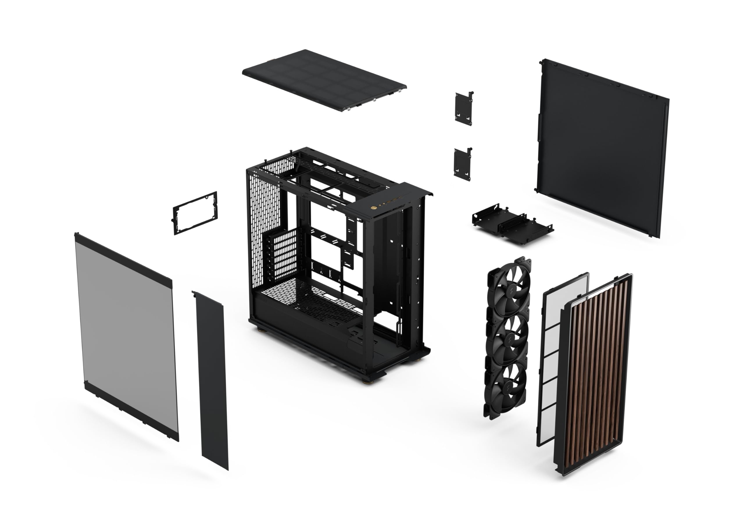 Fractal Design North Xl Rc Charcoal Black Tg Dark - Pc Case For Reverse Connector Motherboards - Includes 3 X 140 Mm Fans - Type-C Usb - Rc Atx Full Tower Case - View 9