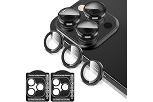 M MYBAT PRO MYBAT PRO [3x2 Pack] Camera Lens Protector for iPhone 15 Pro 6.1" & iPhone 15 Pro Max 6.7" Individual Metal Ring 9H Tempered Glass Camera Cover, HD Clear, Anti-Scratch, Drop Protection, Black + Black