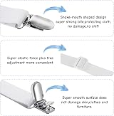 Fuyamp 4Pcs Adjustable Bed Sheet Straps, Max Length 152cm, White view 3