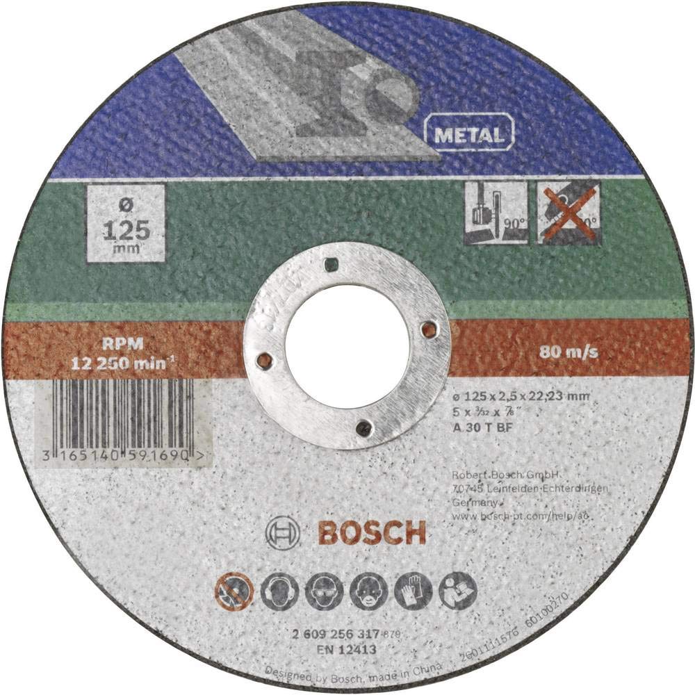 Bosch Accessories 2609256317 DIY Cutting Disc Metal 125 mm ø x 2.5 mm Straight