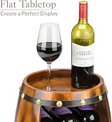 CHRISTOW Wooden Wine Rack Barrel Freestanding 8 Bottle Oak Effect 50cm view 4