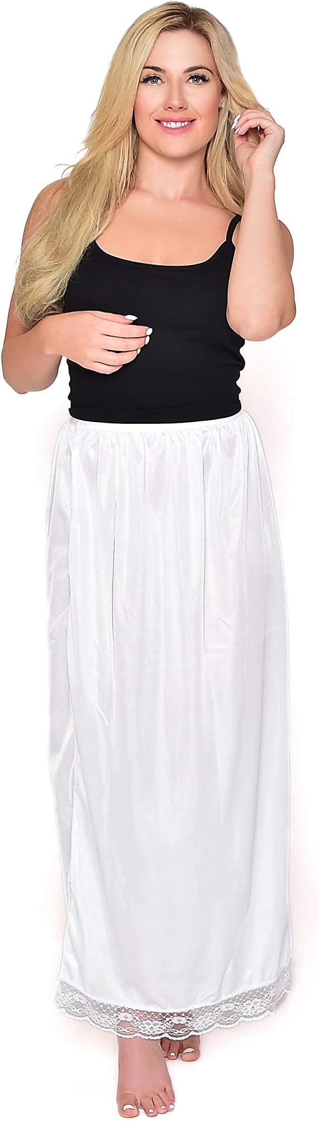 TheNightwearStore Ladies Anti Static Underskirt Underwear Half Slip Waist Slip 39 inches Long