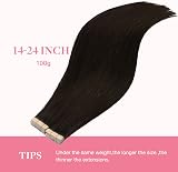 GOO GOO Tape In Hair Extensions 16inch 100g 40pcs Dark Brown 2 view 7