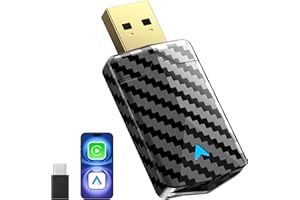 2025 Wireless CarPlay Adapter for iPhone, Mini Android Auto Adapter Converts Factory Wired to Wireless, Plug & Play, No Delay