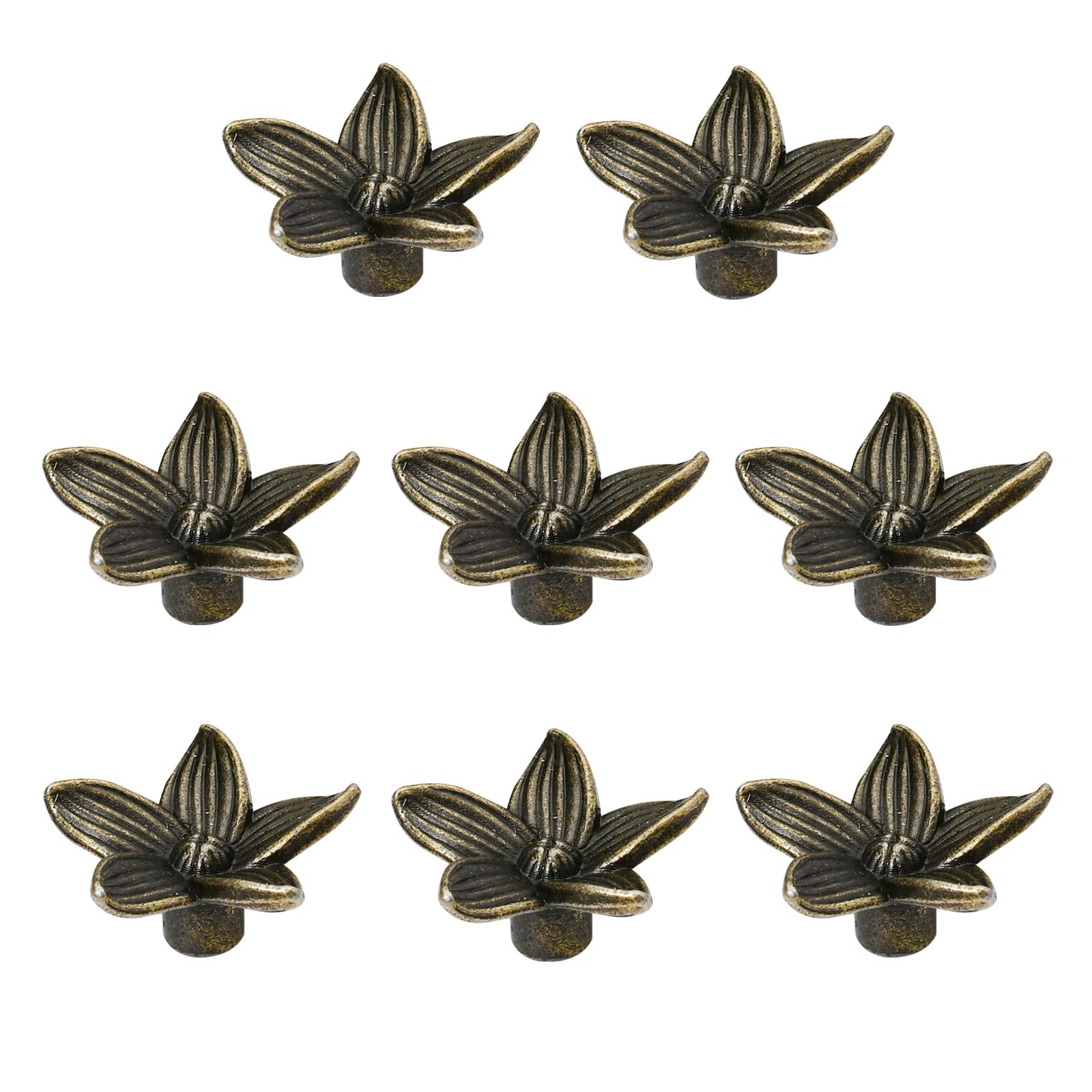 KASESSS 8pcs Furniture Knobs, 28mm Furniture Handle, Flower Shape Door Knobs for Cupboards, Dresser, Wardrobe