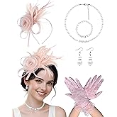 Bniksok Fascinators Hat for Women Tea Party Tulle Mesh Headband Feather Hat for Women Veil Tea Party Hats