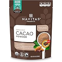 Navitas Organics Cacao Powder, 16oz. Bag, 30 Servings - Organic, Non-GMO, Fair Trade, Gluten-Free
