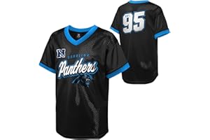 OUTERSTUFF NFL Kids Youth Boys 8-20 Officially Licensed Division Established Team Color Mesh V-Neck Wordmark Primary Logo Jersey