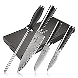 Chefs Knife Set with Gift Box, 4 Pieces Damascus