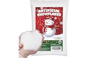 YIQUDUO 16 Oz Christmas Village Snow, 450g Artificial Snow for Christmas Village, Fake Snow Decoration for Winter Displays, Dry Plastic Snowflakes for Holiday Décor