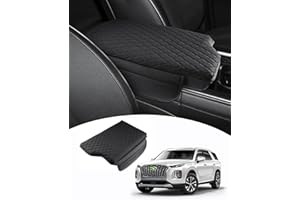 Shademax Custom Fit for Center Console Cover Hyundai Palisade 2020 2021 2022 2023 2024 2025 2026 Armrest Cover Center Console Pad PU Leather Armrest Seat Box Cover Protector with Pockets Storage Bag