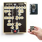 Morse Code Trainer Card - Portable Interactive LED Telegraph Trainer | Interactive Morse Code Trainer,Record &amp; Playback Practice Tool,Portable Pocket-Sized PCB Telegraph Training Card for Beginner