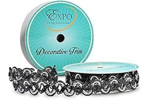 Expo International Karmen Sequin Metallic Braid Spool | Black/Silver | (3 Yard Cut) Trim, 3 yd