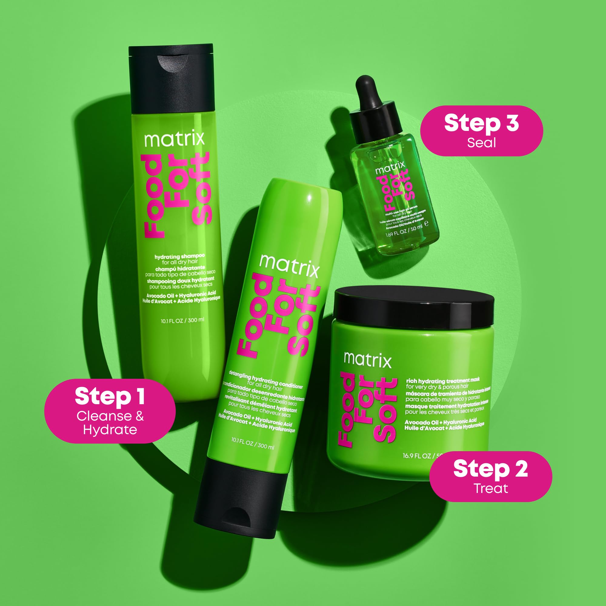 MATRIX Food For Soft Conditioner For Dry and Brittle Hair - Moisturizes, Softens & Smooths, With Avocado Oil & Hyaluronic Acid, Vegan