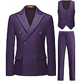 Lamgool Boys Suit 3 Piece Slim Fit Tuxedo Double Breasted Kids Formal Outfit Set with Blazer Vest Pant for Wedding Prom Party