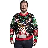 Men's LED Ugly Christmas Sweater Unisex Funny Novelty Knit Pullover with Lights