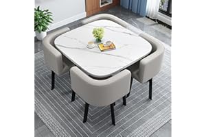 HARELA Office Table and Chair Set Business Coffee Table, Space-Saving Conference Table Dining Table, Office Meeting Room Reception Negotiation 1 Table 4 Chairs, for Combination Office ( Color : Light gray )