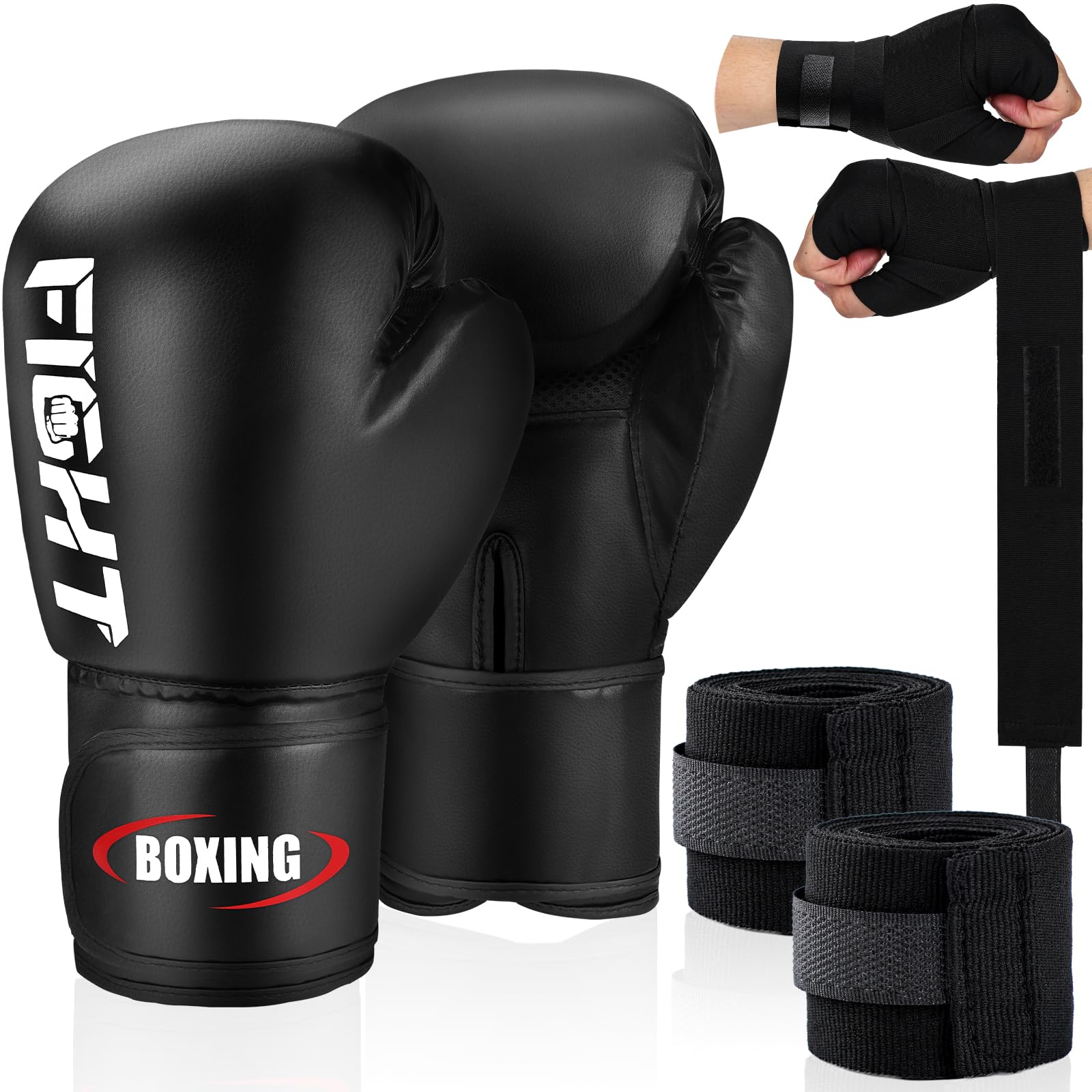 Photo 1 of Boxing Gloves for Men and Women, Pro Training Sparring Muay Thai Gloves, Adults Heavy Punching Bag Gloves for Boxing Kickboxing Mixed Martial Arts MMA Training, Multi Layered, Ventilated