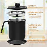 Chihee 2L Stainless Steel Grease Container with Fine Mesh Strainer view 2