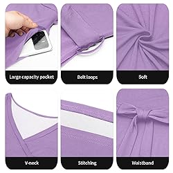 Runwind Plus Size Dress for Women 3/4 Sleeve V Neck