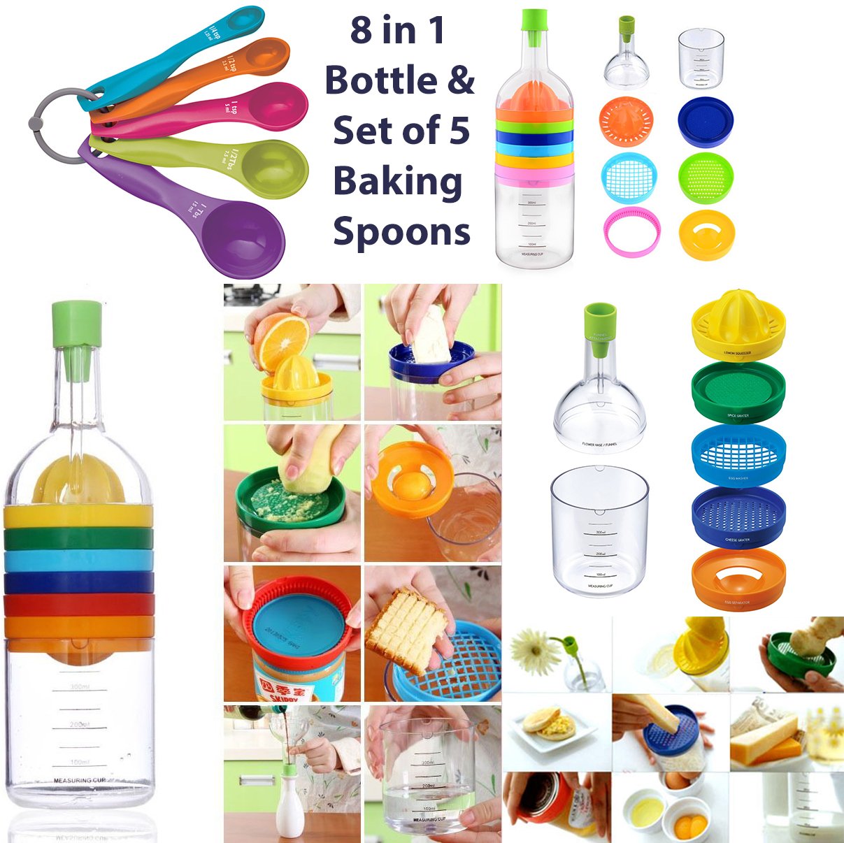 Buy Multi Kitchen Tool Set 8 in 1 Bottle (Funnel, Lemon Squeezer