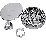 DflowerK 24 Mini Cookie Cutters Shapes Set Biscuit Cutters Stainless Steel Metal Baking Molds for Pastry Dough Donut Fruit Fo