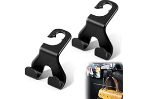 MTGOCHA Car Headrest Hooks Bling Purse Hook for Car, Upgraded 2 in 1 Car Seat Hooks Rhinestone Car Purse Hangers Holder Car Hook for Purses Bags Bling Car Accessories for Women 2pcs,Black