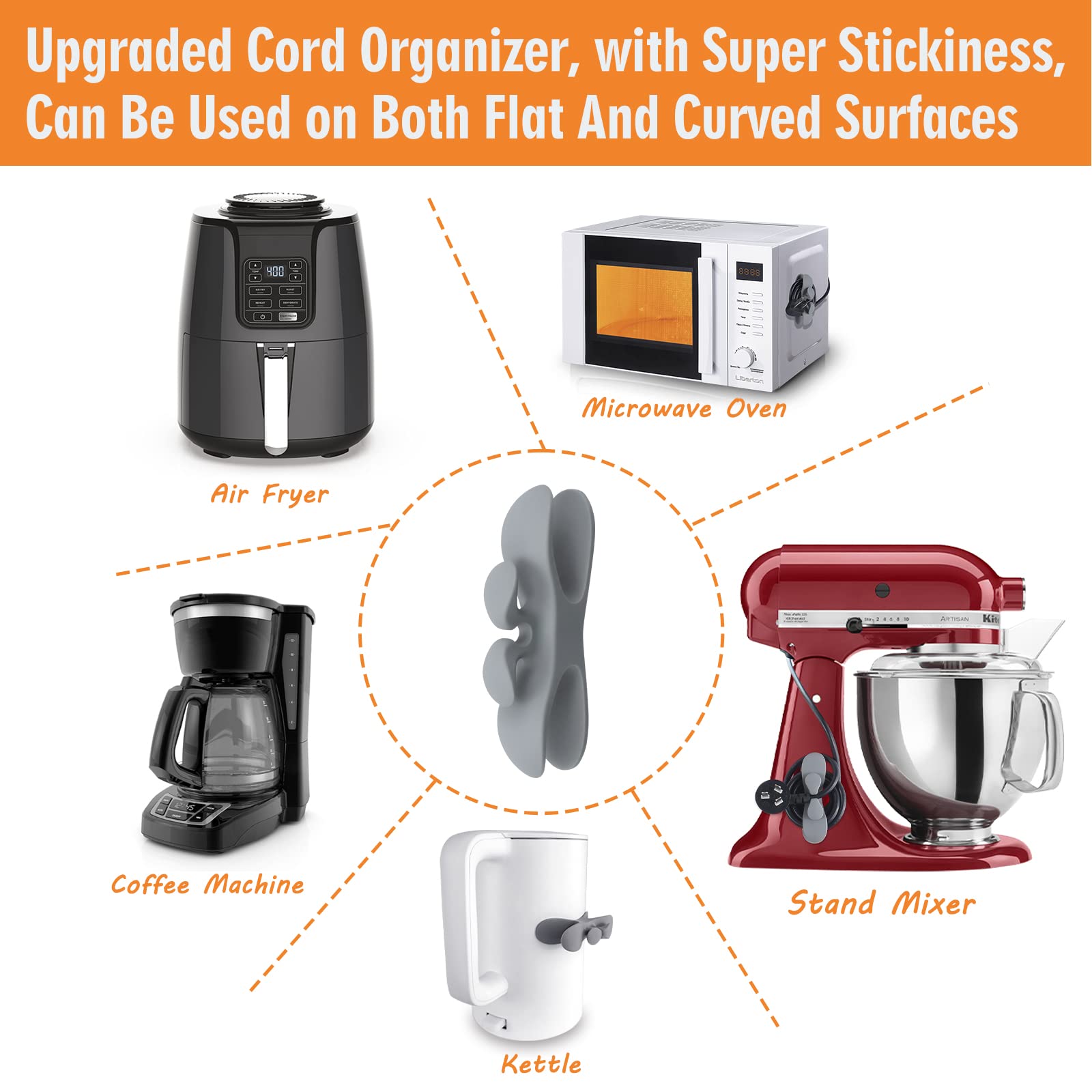 Owowong Flex Edge Beater Aid 4.5-5Qt Tilting Head Stand Mixer with Cable Organizer and Fixing Holder, Flat Beater Paddle with Flexible Silicone Edges, Bowl Scraper, Kitchen Utensil Mixer Accessories